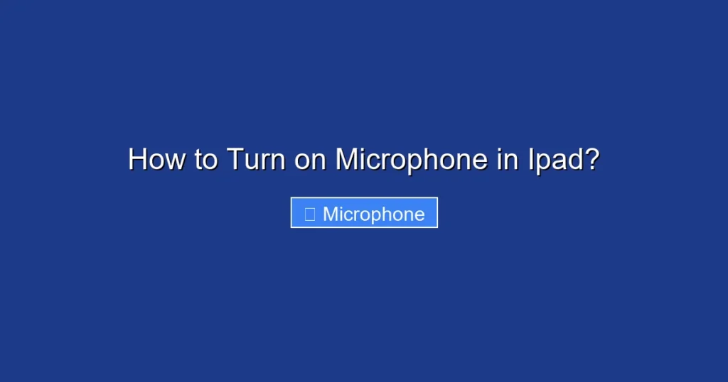How to Turn on Microphone in Ipad?