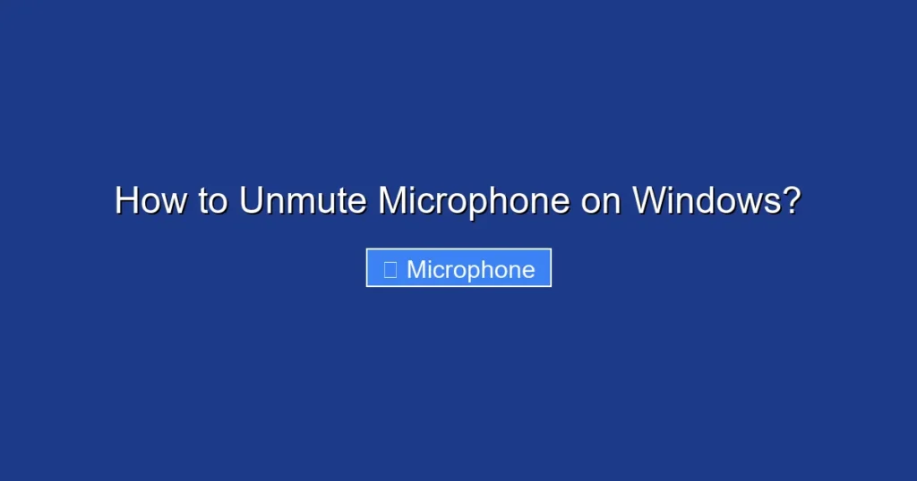How to Unmute Microphone on Windows?