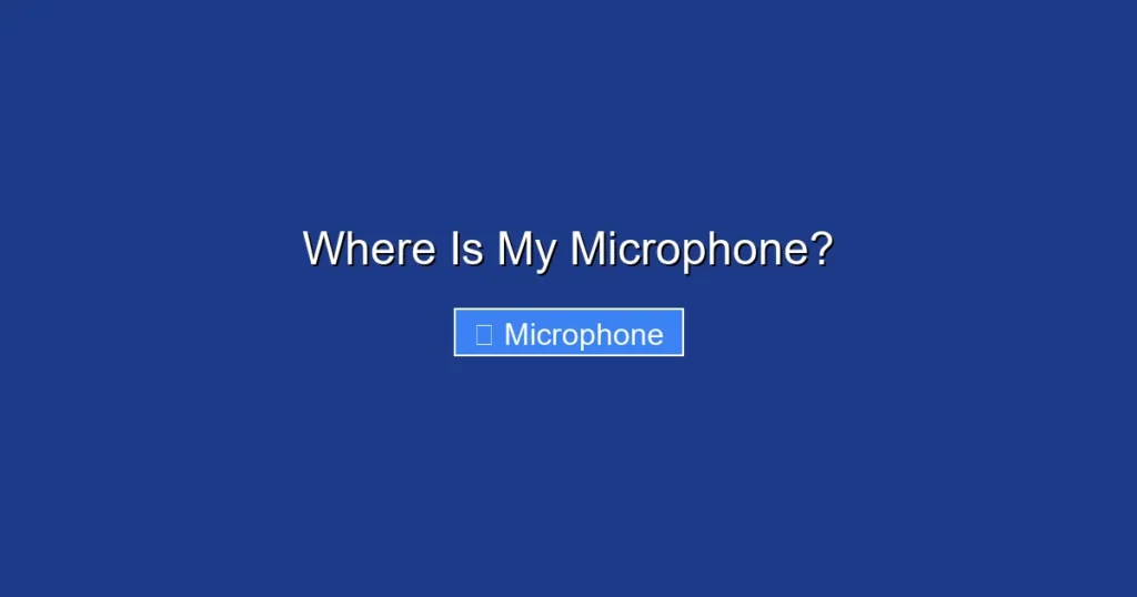 Where Is My Microphone?