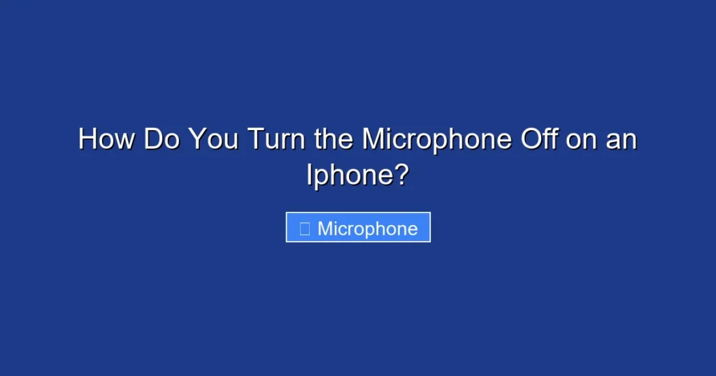 How Do You Turn the Microphone Off on an Iphone?